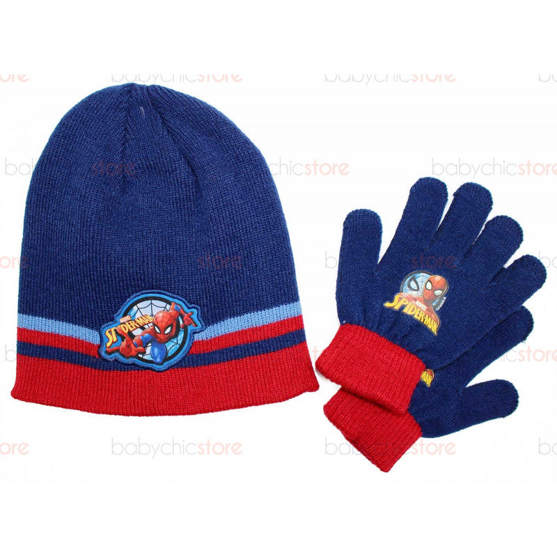 Set Gorro y Guantes de Spiderman - Azul/Rojo
