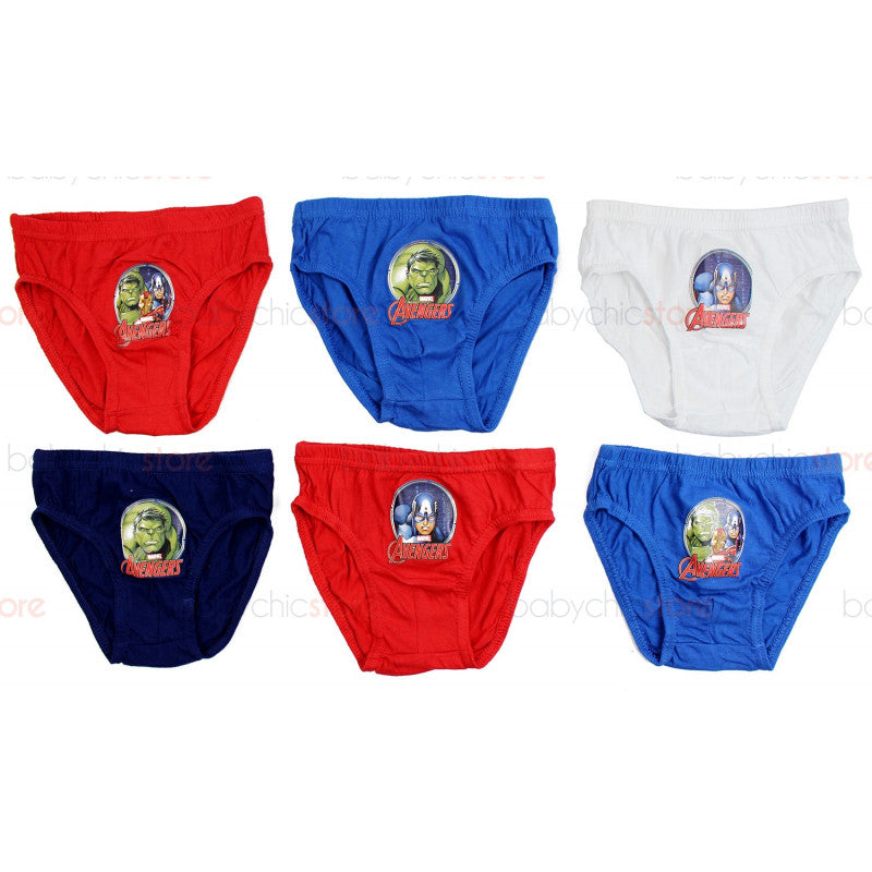 Set of 6 Avengers Briefs - Ages 6-8