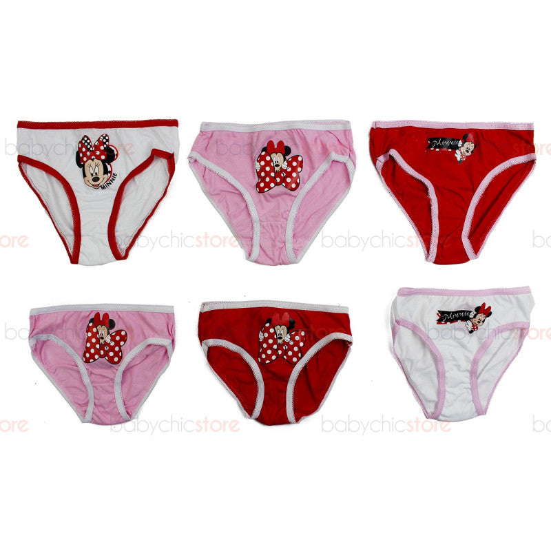 Set de 6 braguitas de Minnie - 6/8 Años