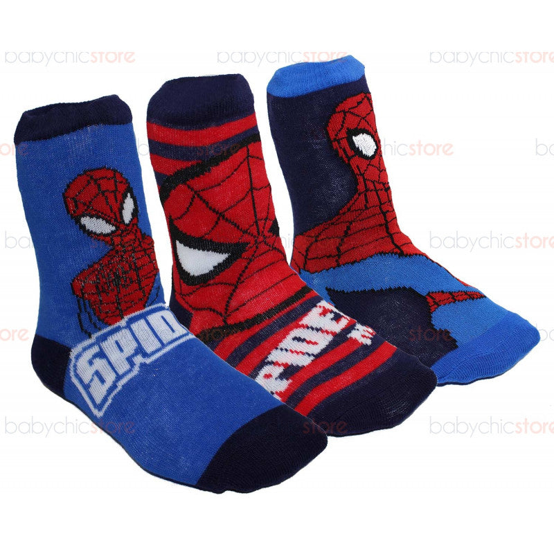 Set of 3 Pairs of Spiderman Socks - 31/34
