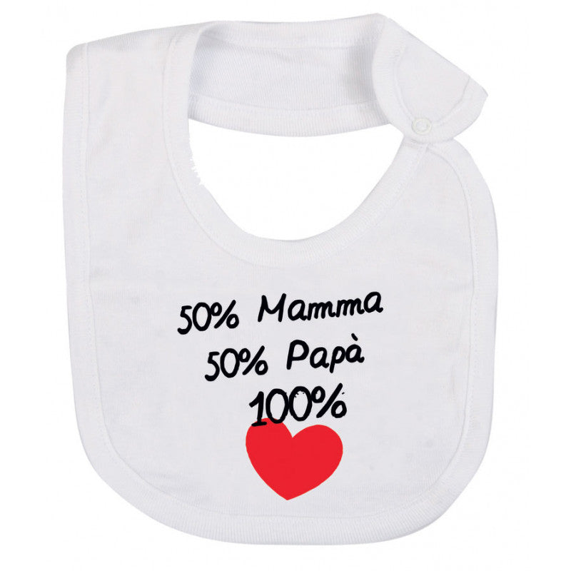 Baby Bib 50% Mom 50% Dad