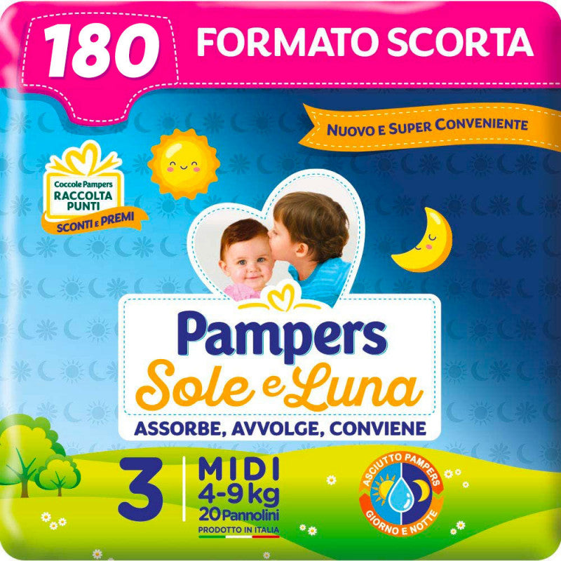 Pañales Pampers Sole e Luna Talla 3 - Paquete Ahorro