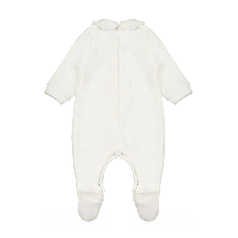 White Sleepsuit Pallino Collection - 6 Months