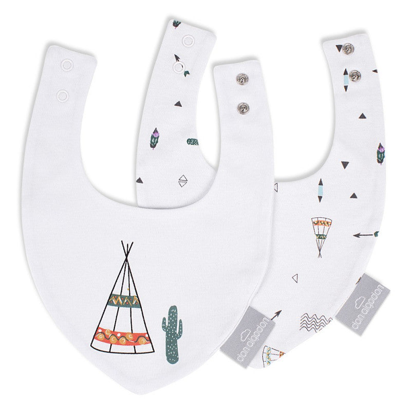 Set 2 Baberos Dakota Cierre con Clip - Blanco