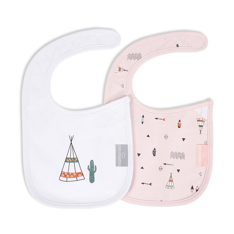 Set 2 baberos Dakota Cierre Velcro - Rosa