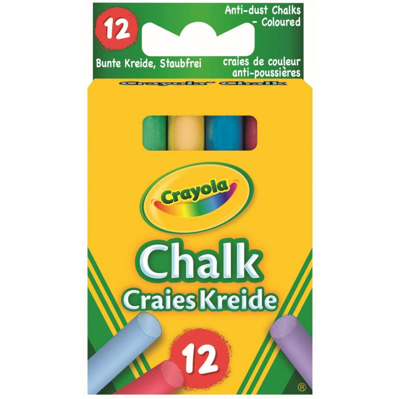 12 Tizas de Colores Antipolvo Crayola
