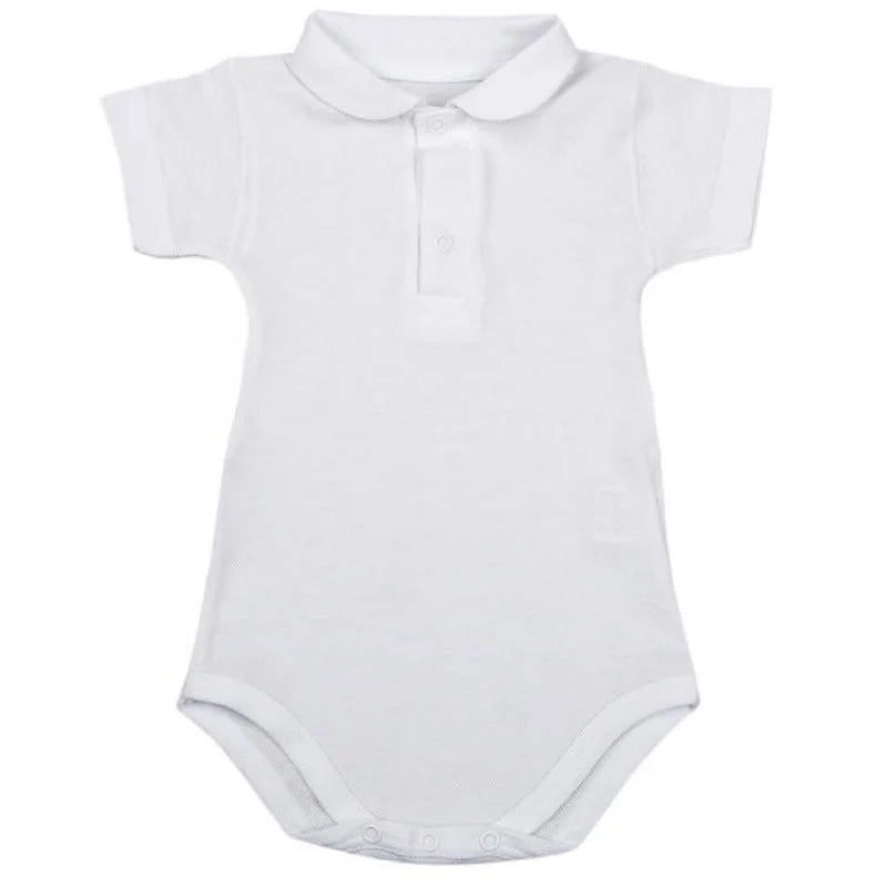 Short-sleeved Polo Baby Bodysuit - 12 Months