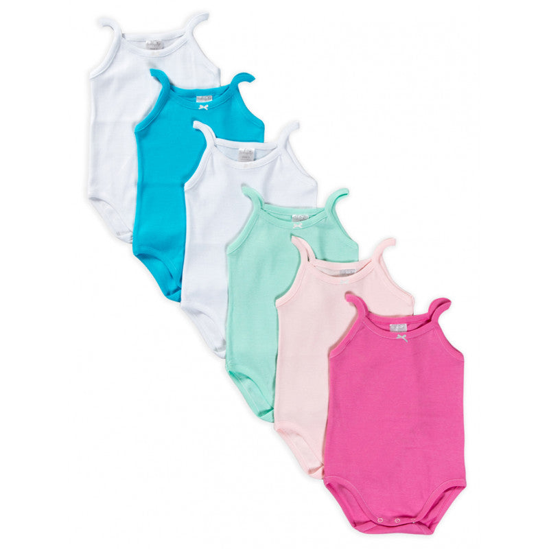 Set de 6 bodies de bebé con hombros superpuestos - 0 meses