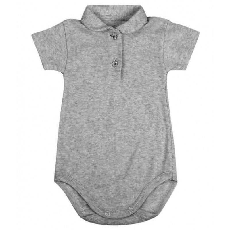 Body Bebé modelo Polo Gris - 1 Mes