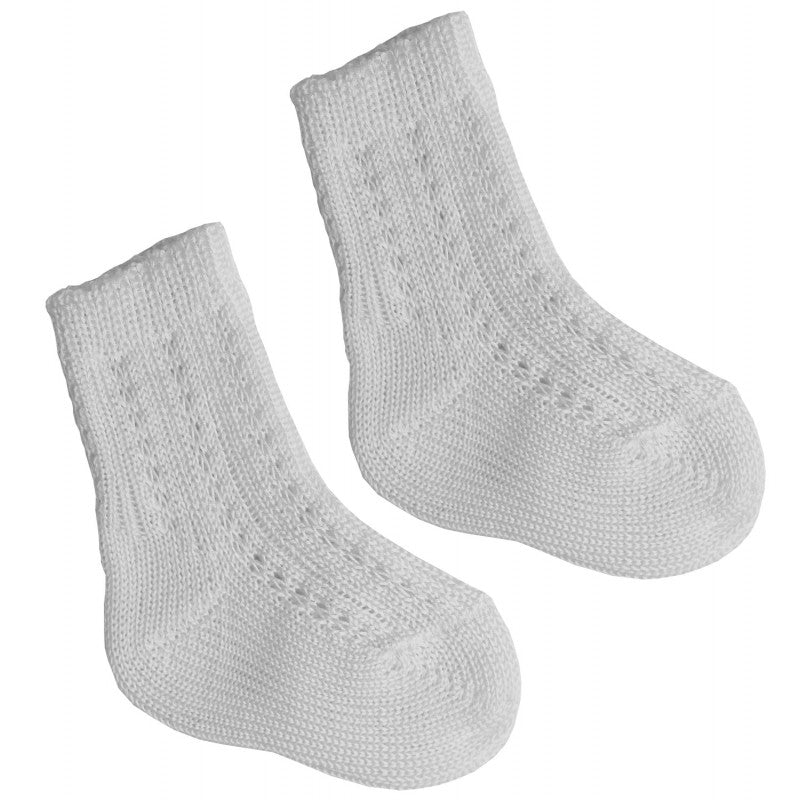 White Cotton Ankle Sock - 23 - 26