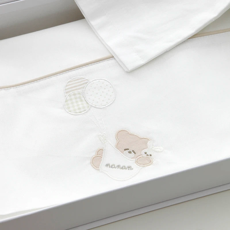 Nanan Balloon Cot Bedding Set - White