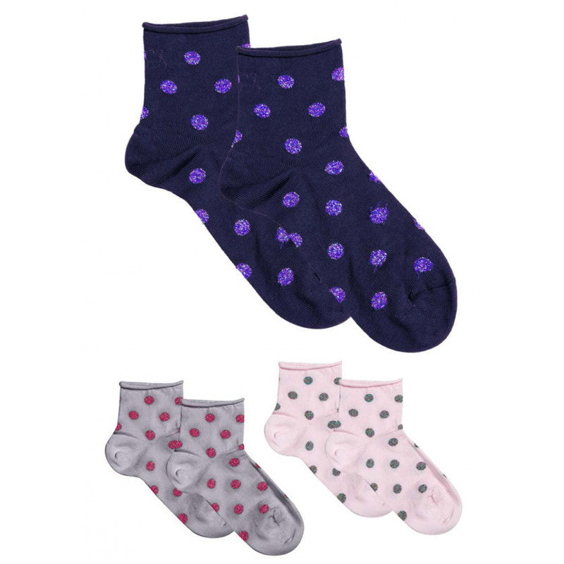 3 Pares de Calcetines con Lunares de Lujo - 19 - 22