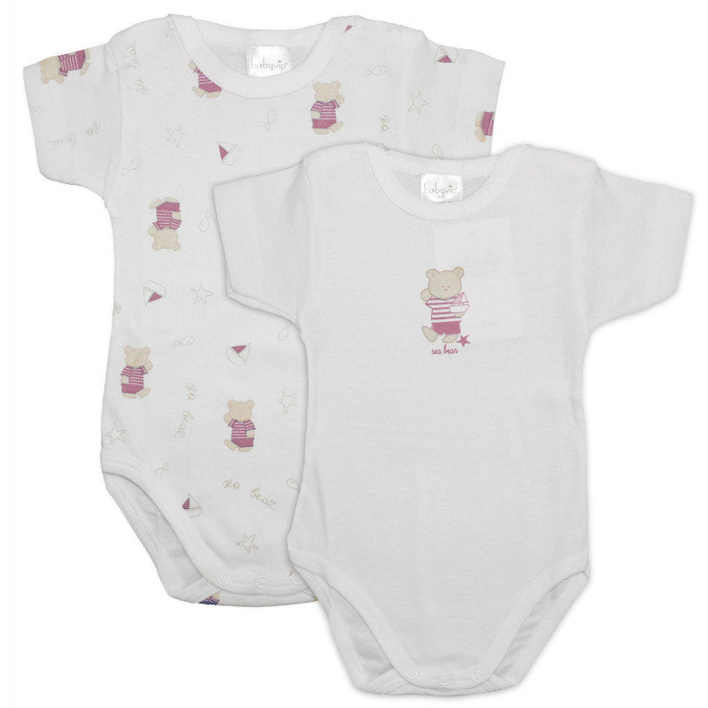 Set 2 Bodys Osito Rosa - 3 Meses