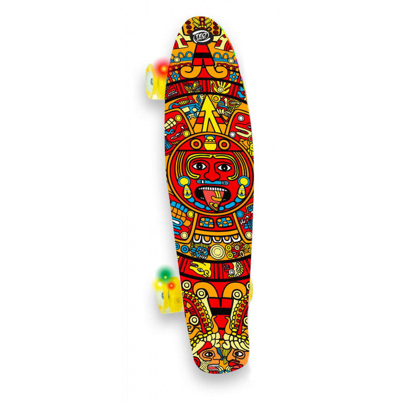 Skateboard con ruedas LED - Naranja