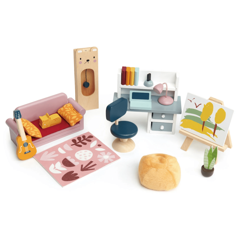 Juego de muebles para casita de madera
