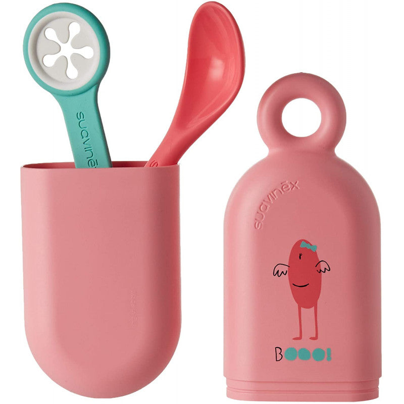 Set de Cubiertos de Viaje Suavinex - MLife Rosa