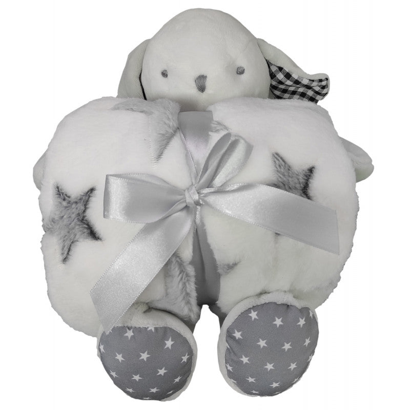Plush Toy with Grey Blanket