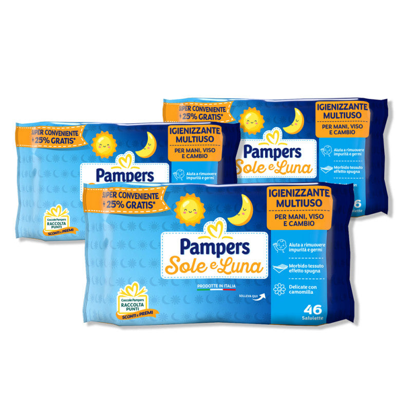 Pampers - 3 Toallitas Húmedas Sol y Luna