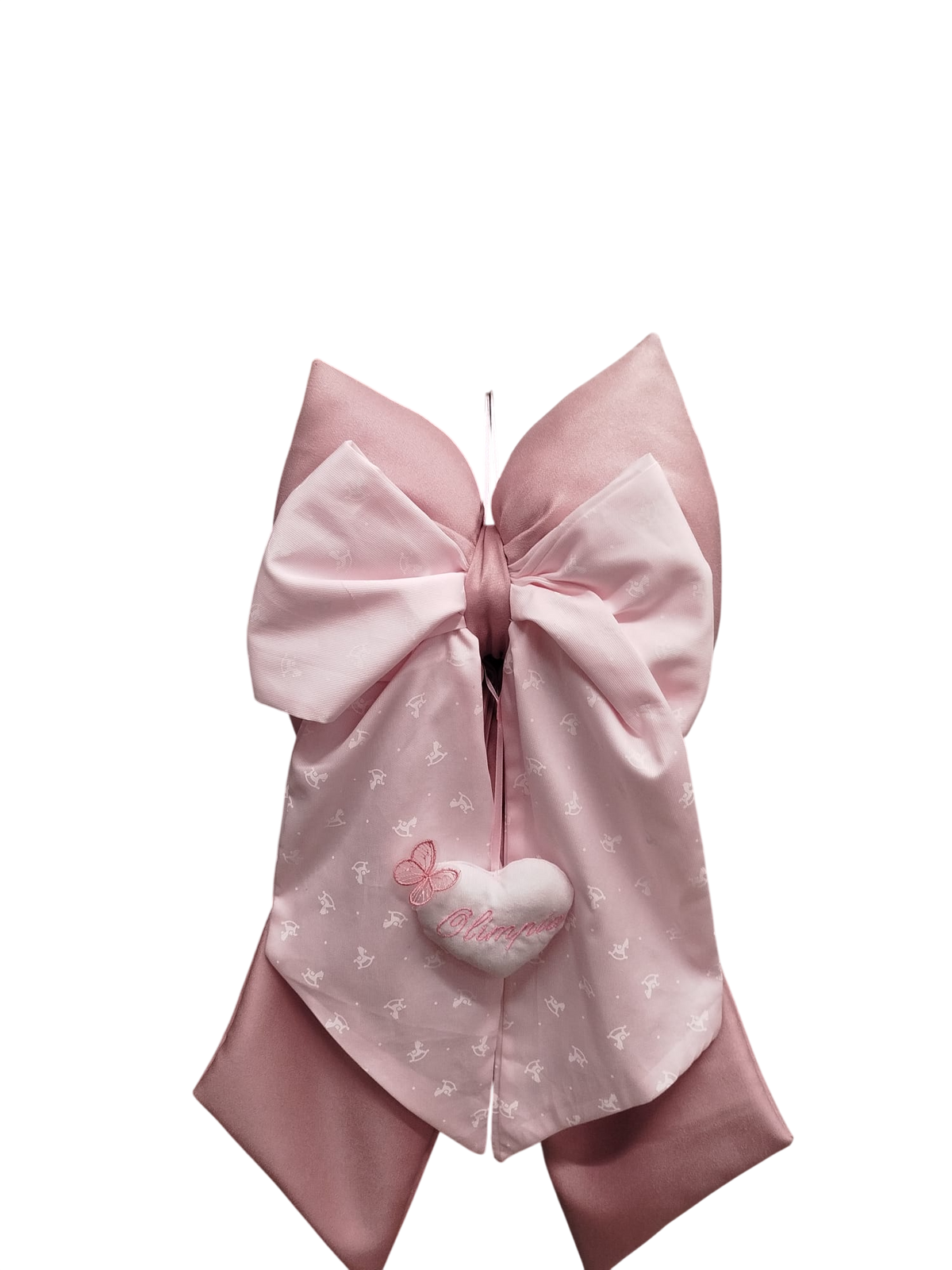 Fiocco Grande Rosa con cuore imbottito