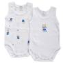 Set 2 Bodys de Bebé Manga Corta Osito Azul - 0 Meses